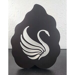 PartyLite New Swan Tealight Holder Sconce P7770 Frosted Glass Black Metal